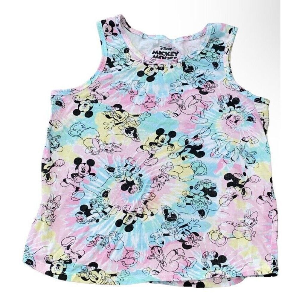 🦄3/$15🦄 Disney Mickey Mouse And Friends Girls Large (10/12) Tank Top Tie Dye